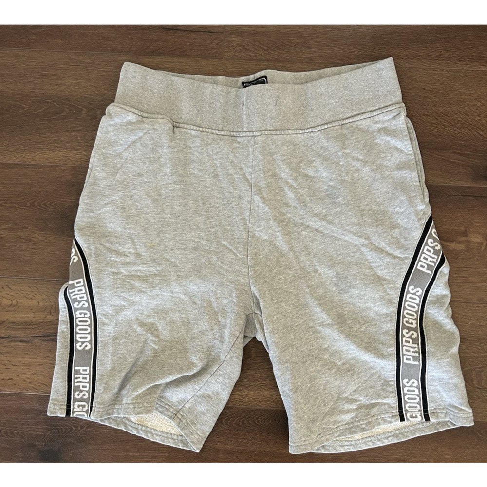 PRPS Shorts Mens Size Large Gray Cotton Terry Monogram (Missing Drawstring)